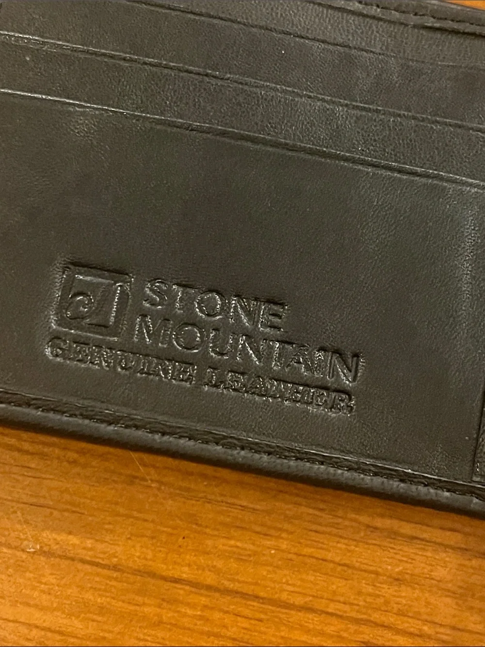 Stone Mountain Leather Canvas RFID Blocking Bi Fold Wallet and Key Fob Chain